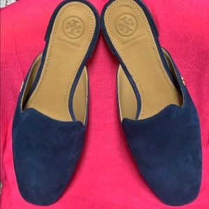 Tory Burch Blue Suede Mules☘️☘️🌸Brand New🌷🌷